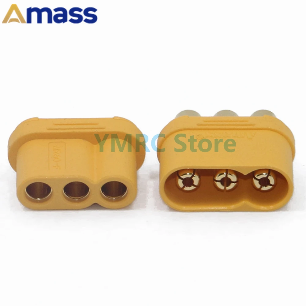 Amass MR60 커넥터 플러그 암수 커넥터, 외장 3.5mm 불릿 커넥터, 모터 컨트롤러용, 50 쌍