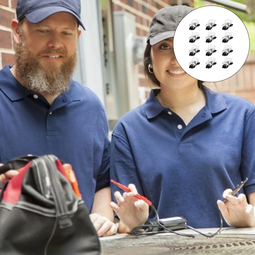 

12Pcs Wire Connector 2 Pin 2 Way Electrical Wiring Connectors No Wire Stripping Safe Fireproof Cable Splicer Terminal with