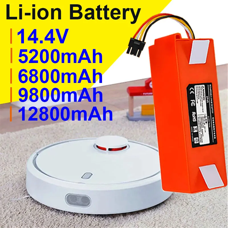 14.4V 5200/6800/9800/12800mAh Robot Vacuum Cleaner Replacement Battery for Xiaomi Roborock S55 S60 S65 S50 S51 S5 MAX S6 Parts