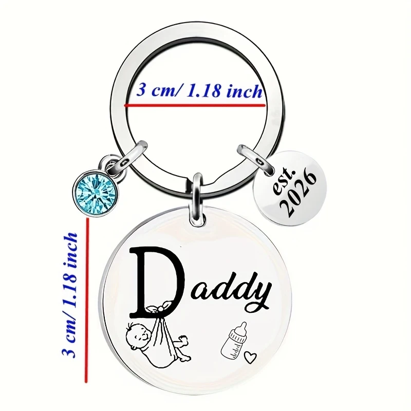 2pcs/Set Mummy & Daddy Est.2026 Keyring, Personalised Gift for New Parents, Mum and Dad Present
