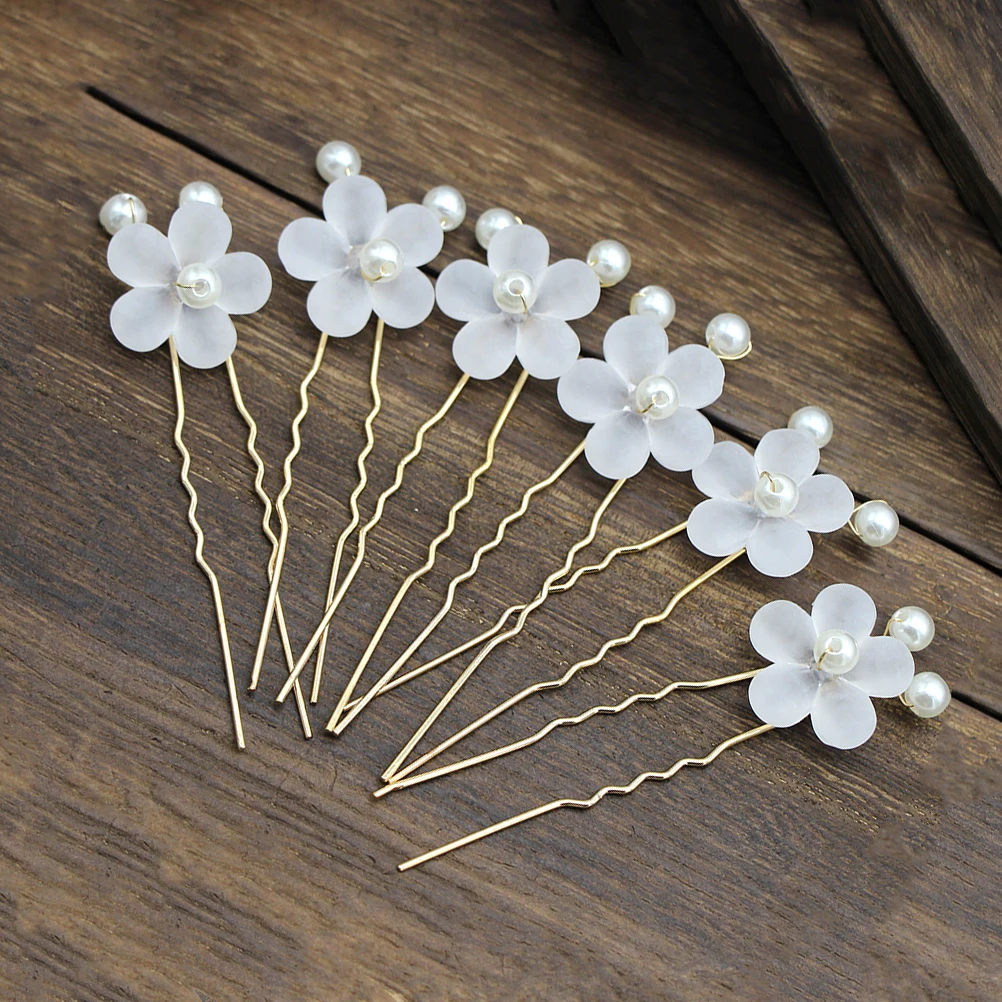 

6PCS Pearl Hair Chopsticks Elegant U Shape Hairpins for Women Bridal Accessories Stylish Hair Accessories Wedding Party Prom