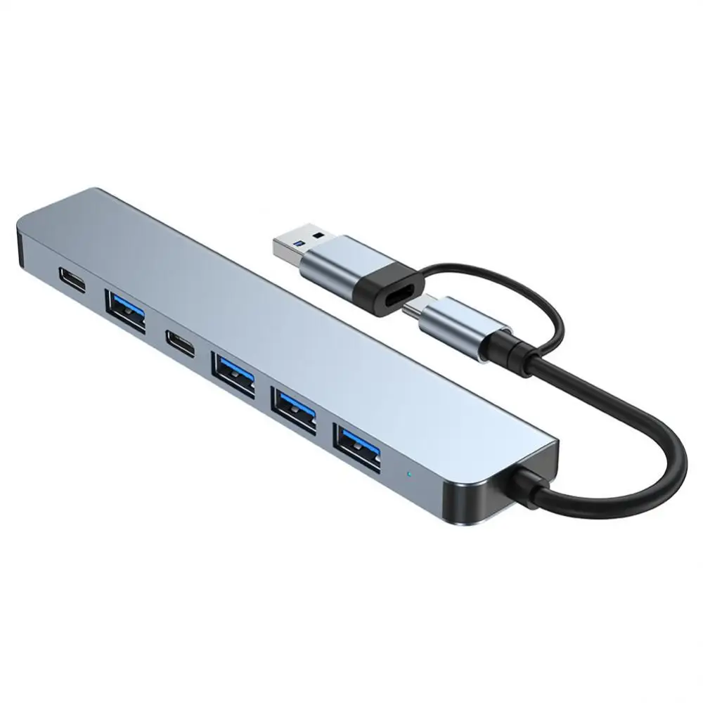 USB C Hub Type C To HDM-Compatible RJ45 5 6 8 11 Ports Dock With PD TF SD AUX Usb Hub 3 0 Splitter For MacBook Air PC HUB