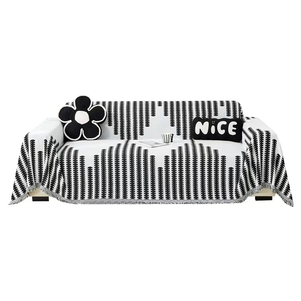 Shenier Soft Blanket Simple and Elegant One-Piece Design Sofa Blanket Suitable for All Seasons Comes with Complete Sofa Cover