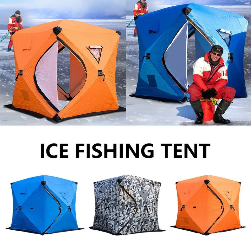 Winter Portable Ice Fishing Tent Outdoor Winter Fishing Tent Cotton Warm Thickened Cold Multi-person Snow Fishing House supplies