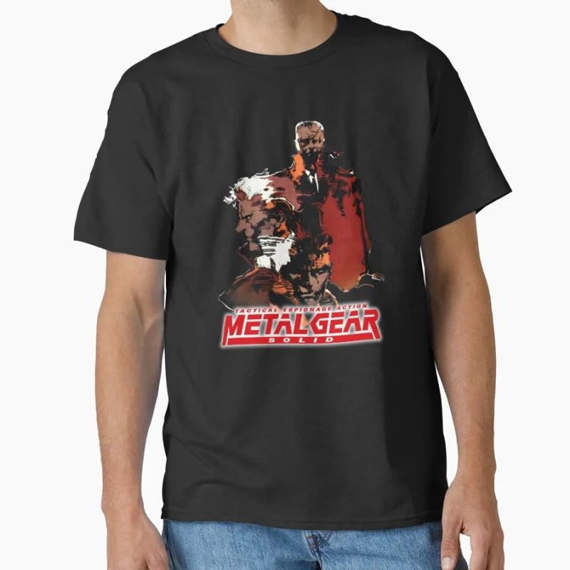 

MGS 1 - Metal Gear Solid - Cover Kojima production MGS Video game Gift T shirt for man Large size Tops Graphic Print Clothes