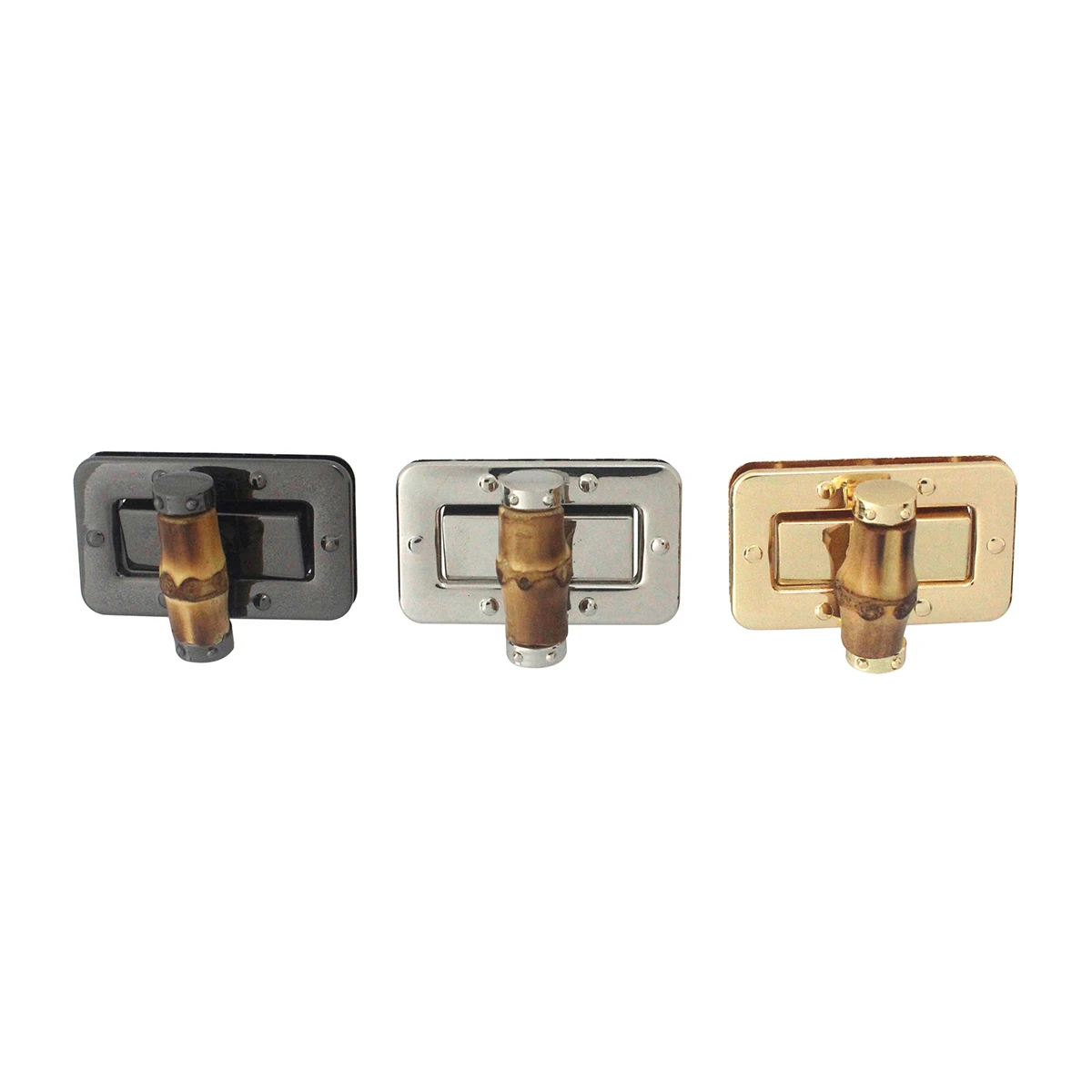 1 pz metallo moda girare blocco di bambù comune Twist Lock chiusura artigianale in pelle borsa da donna borsa a tracolla borsa Hardware fai da te