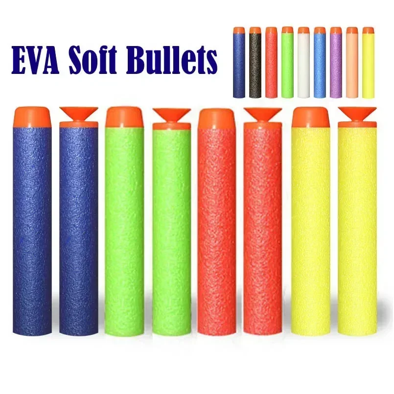 50/100Pcs 7.2cm EVA Soft Bullets for Nerf Hollow Hole Head Refill Darts Outdoor Toy Boys Gun for Series s Children Gifts