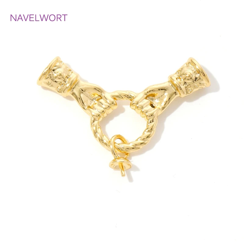 18K Gold Plated Connector Clasps with Pearl Pendants Mounting,Jewelry End Connectors,For DIY Necklace Jewelry Making Supplies