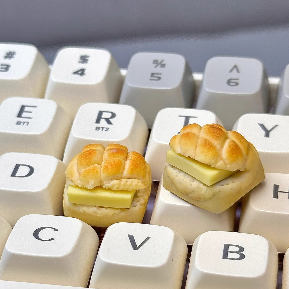 

Cute Keycaps Ice and Fire Pineapple Bun Keycaps Customization Delicious Food Point Keycap Gaming Accessories Personality Gift