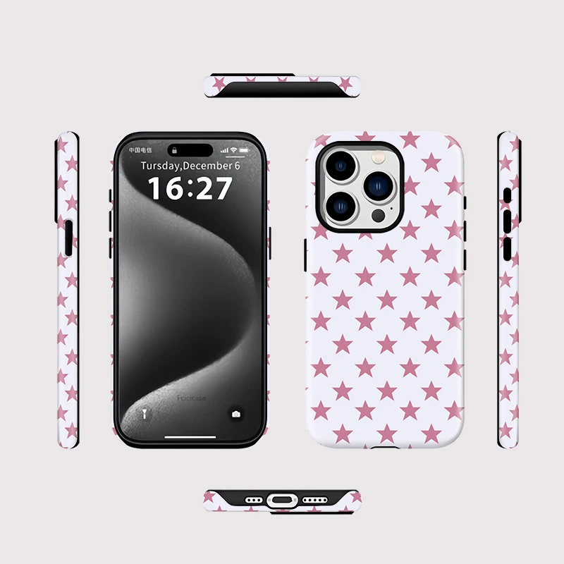 Fcicicase Matte Acrylic Phone Case For iPhone 17 Air 16 15 14 13 12 11 Pro Max Plus For Magsafe Magnetic Painting Stars Cover view 2
