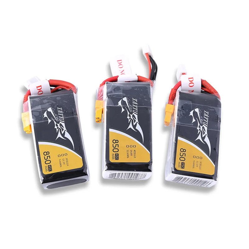 850mAh 11.1v 3S4S 95C Drone Battery for FPV Racing Drone Model Aircraft Replacement Rechargeable Lithium Battery