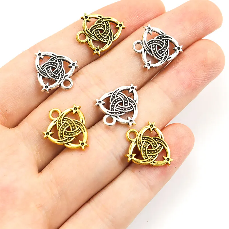 20pcs Triskel Wicca Alloy Charms Celtic Knot Amulet Triquetra Earrings Pendant Celtics Symbol Jewelry For Making DIY Crafts Gift