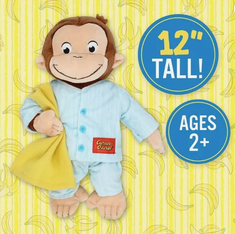 Cute Baby Curious George Monkey Plush Toys 34CM Kids Stuffed Animals Toys For Children Gifts