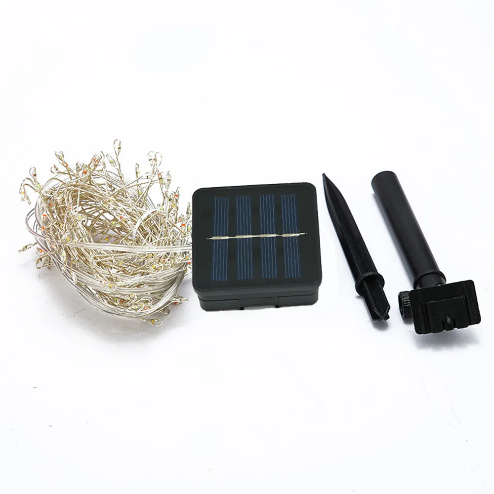 4M 200LED Solar Firecracker String Lights Fairy Waterproof 8 Modos Garland Cluster Copper Wire Light para o casamento Decoração de Natal