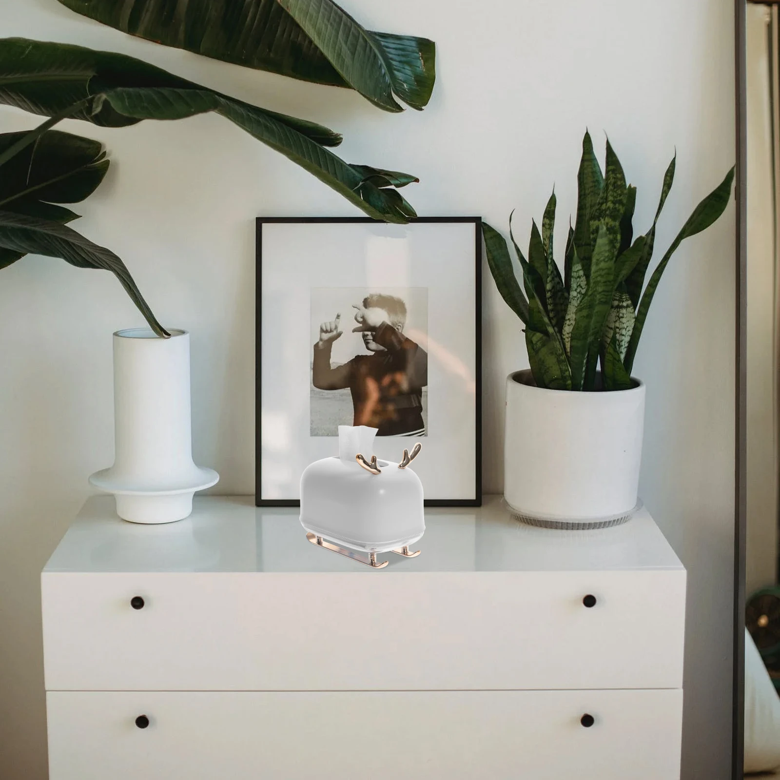 

Sleigh Elk Tissue Box Cover Home Office Decor Lovely Adorable Desktop Decoration Tissue Box Holder Desktop Decoration