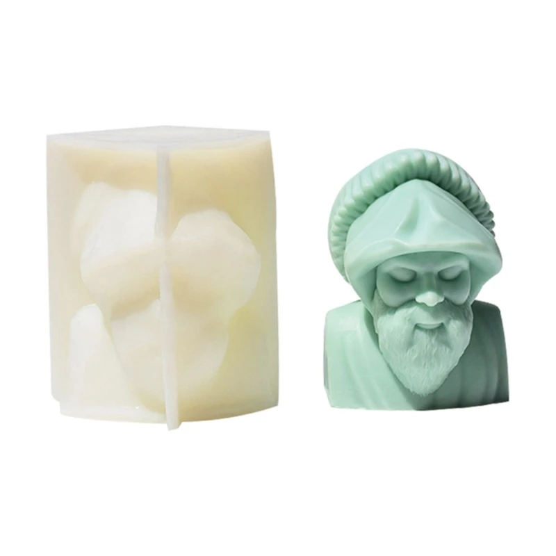 Elderly Portrait Candle Mold in Silicone Artisanal Elderly Face Candle Mold in Silicone for Unique Handmade Creations