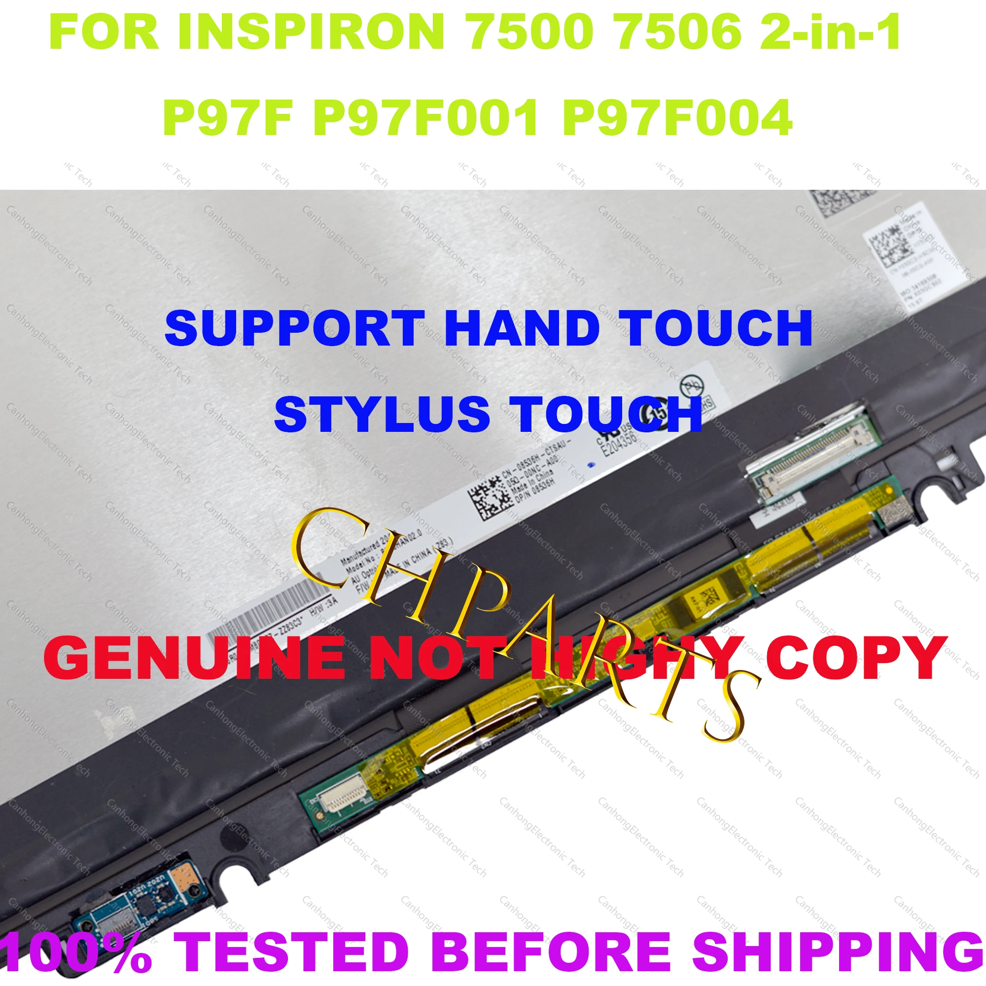 Imagem -03 - Substituição Display Lcd Tela de Toque 8536h X03gc2 B156han02.0 Fhd para Dell Inspiron 7500 7506 2-em1 P97f P97f001 P97f004 15.6