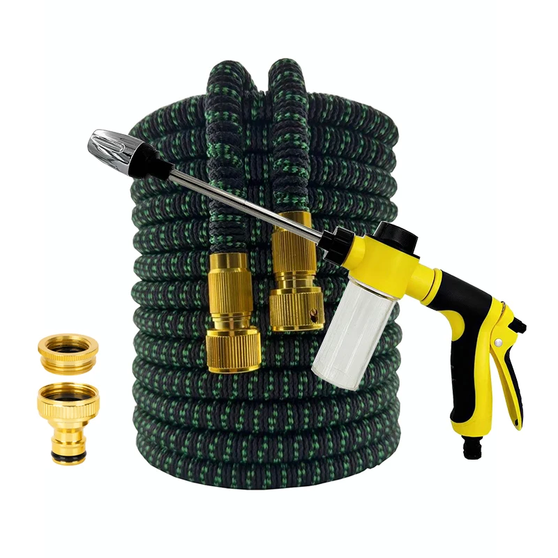 

25FT-100FT Expandable Garden Water Hose High Pressure Nozzle Long Rod Foam Gun Car Wash Hose Flexible Expandable Garden Hose