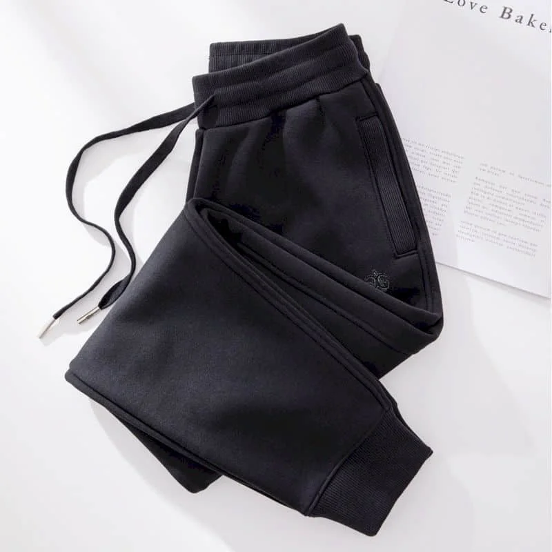 

Cargo Pants Women Solid Plush Sporty Sweatpants Women Casual Drawstring Elastic Waisted Streetwear Women Clothing Harem Pants