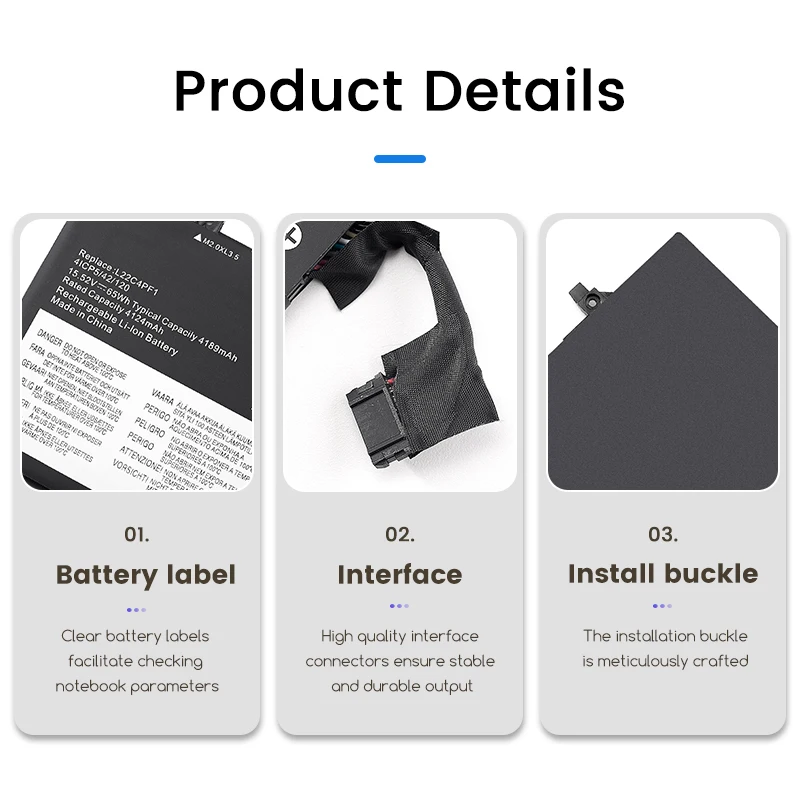 L22C4PF1 L22D4PF1 Laptop Battery For Lenovo Yoga Slim 6-14IAP8 14IRP8 14APU8 14IRH8 battery 4189mah