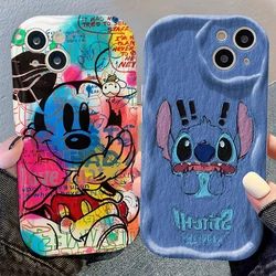 Disney Mickey Stitch Case for Xiaomi Redmi Note 12S 12 4G 5G Turbo 11S 11 Pro Plus 10 9 9T 12C 11A 10 Prime 10X 9A 9C 9i Cover