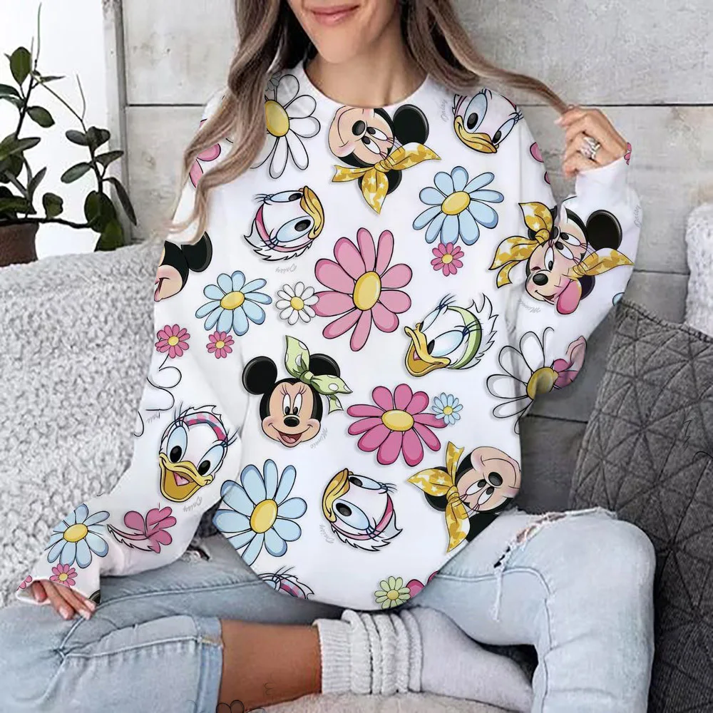 Disney Women Hoodies and Sweatshirts Mickey Mouse Fall Spring Sweatshirts Fall Spring Harajuku Long Sleeve Hoodie Clothes