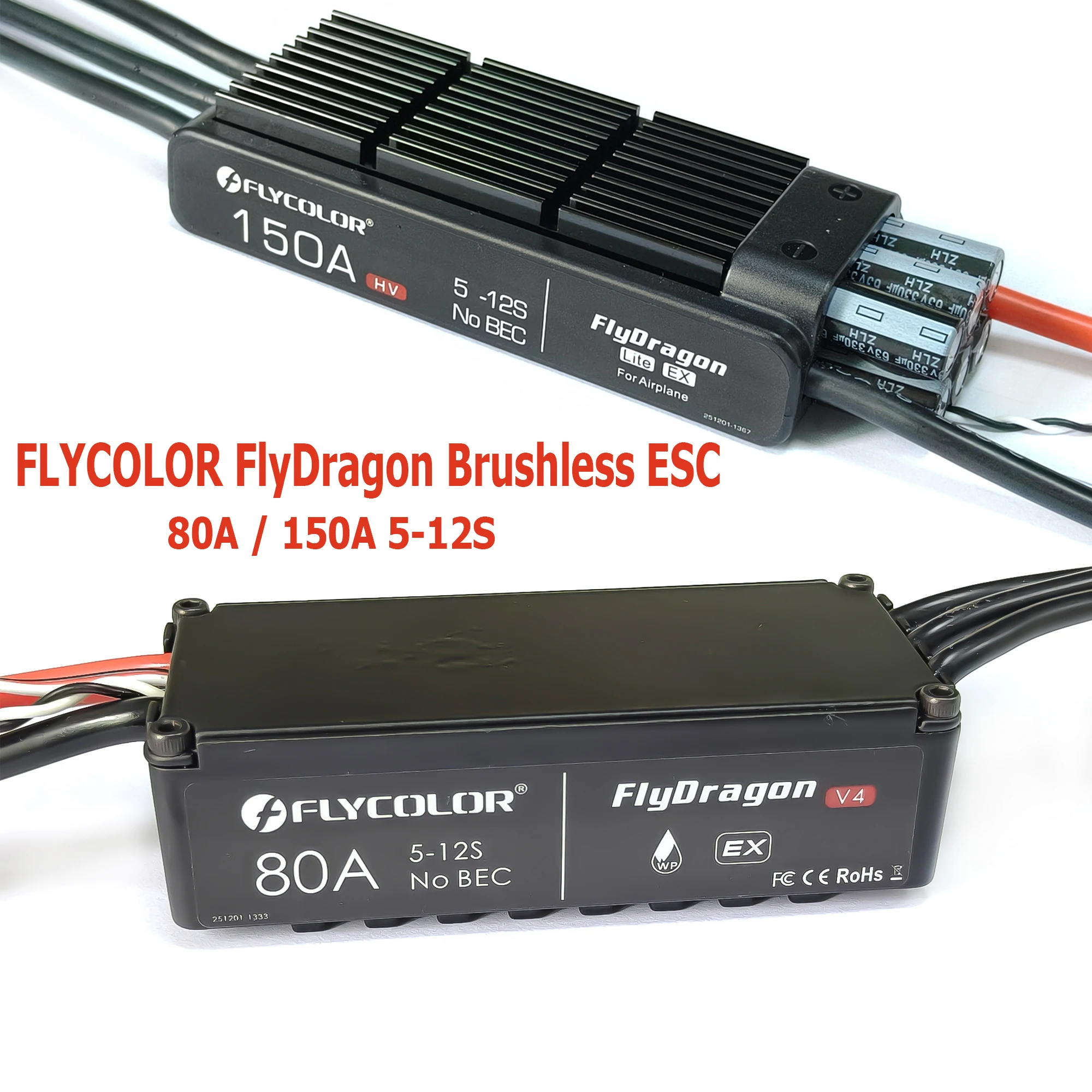 Flycolor FlyDragon 80A /150A ESC 5-12S HV OPTO for RC Hobby Model Aircraft Helicopter Electronic Speed Controll For JP EDF Motor