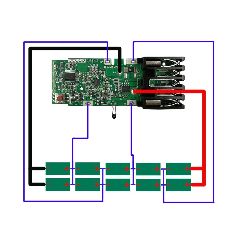 Papan sirkuit pelindung baterai Lithium, pengganti alat listrik papan PCB 18V 2 buah