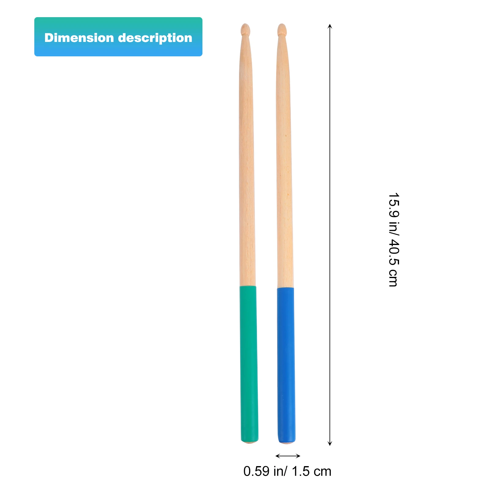 

2 Pairs Anti-slip Drum Stick Drumsticks Maple Bulk Round Head Non-slip Wooden Child