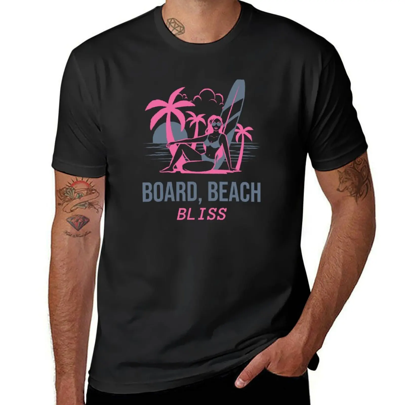 Board, Beach, Bliss Surfing Life T-Shirt animal prinfor boys sublime shirts graphic tees mens graphic t-shirts