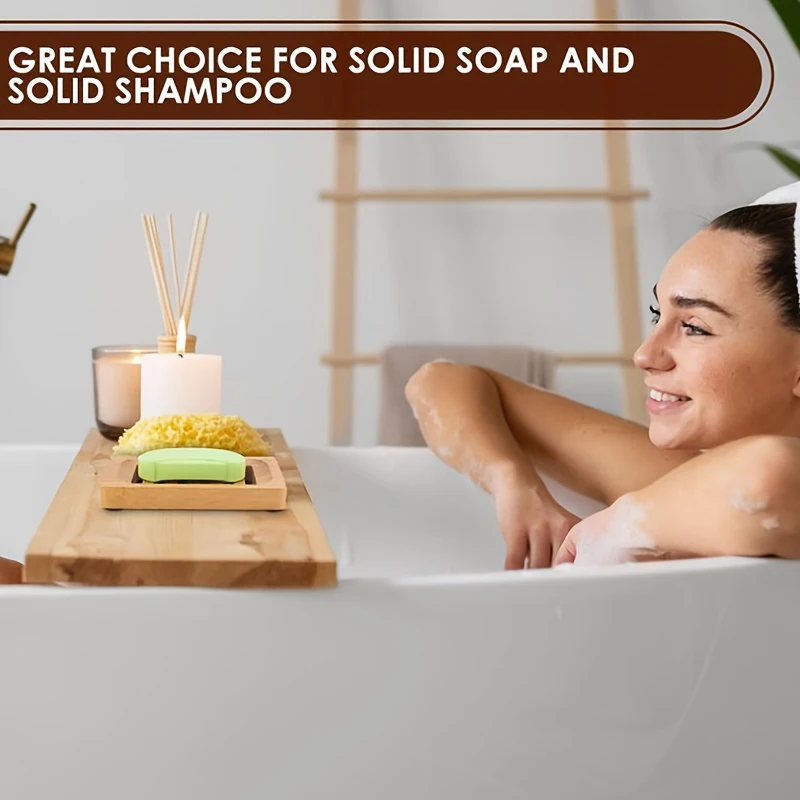 Bamboo Soap Dish & Tray Set 4
