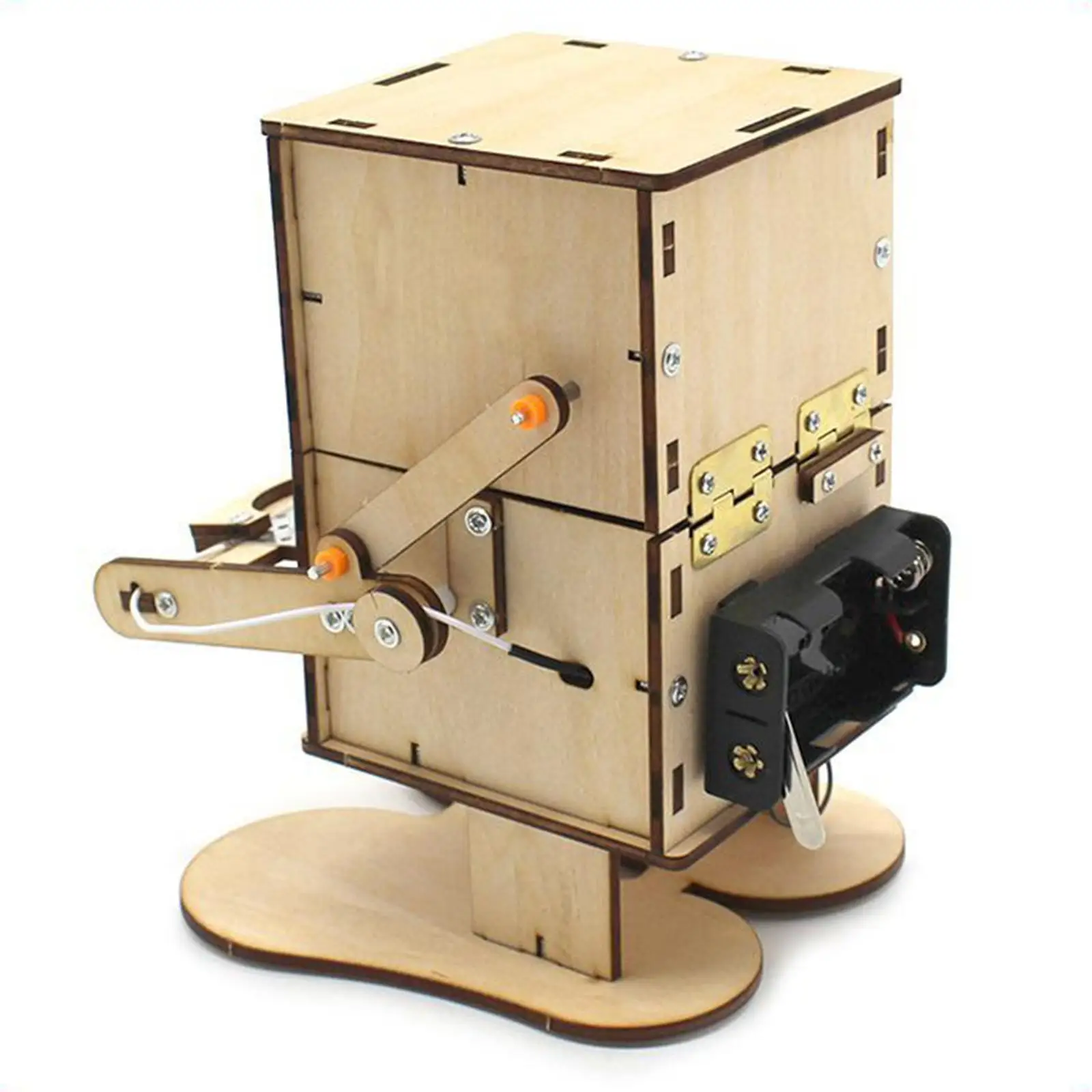 Kids Wooden Piggy Bank Robot Coin Eater Bank for Money Collection DIY Educational Toy Science Experiment Kit for Children