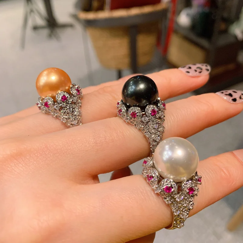 

Minimalist Australian Mother-of-Pearl Open Ring for Women Wholesale Colorful Retro Style Ring Jewelry