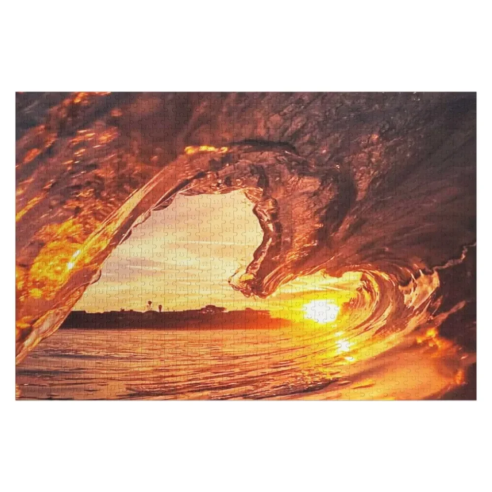 

wild ocean waves beach sunset fierce aquatic sea water Jigsaw Puzzle Personalized For Kids Woods For Adults Puzzle