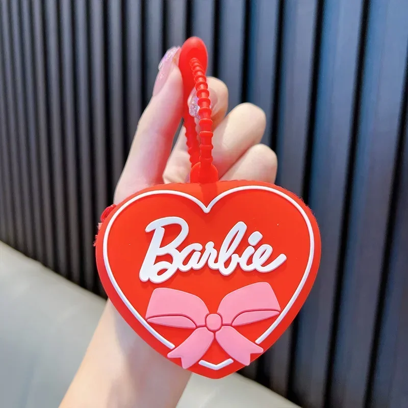 Disney Barbie Coin Purse Miniso Anime Cartoon Cute Barbie Kawaii Silica Gel Bluetooth Headset Bow Coin Purse Girls Holiday Gifts