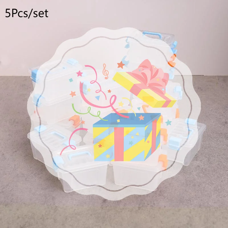 5Pcs Puppenhaus Mini Lagerung Box Klar Toolbox Modell Puppenhaus Hause Dekoration Puppen Haus Micro Szene Dekor Requisiten