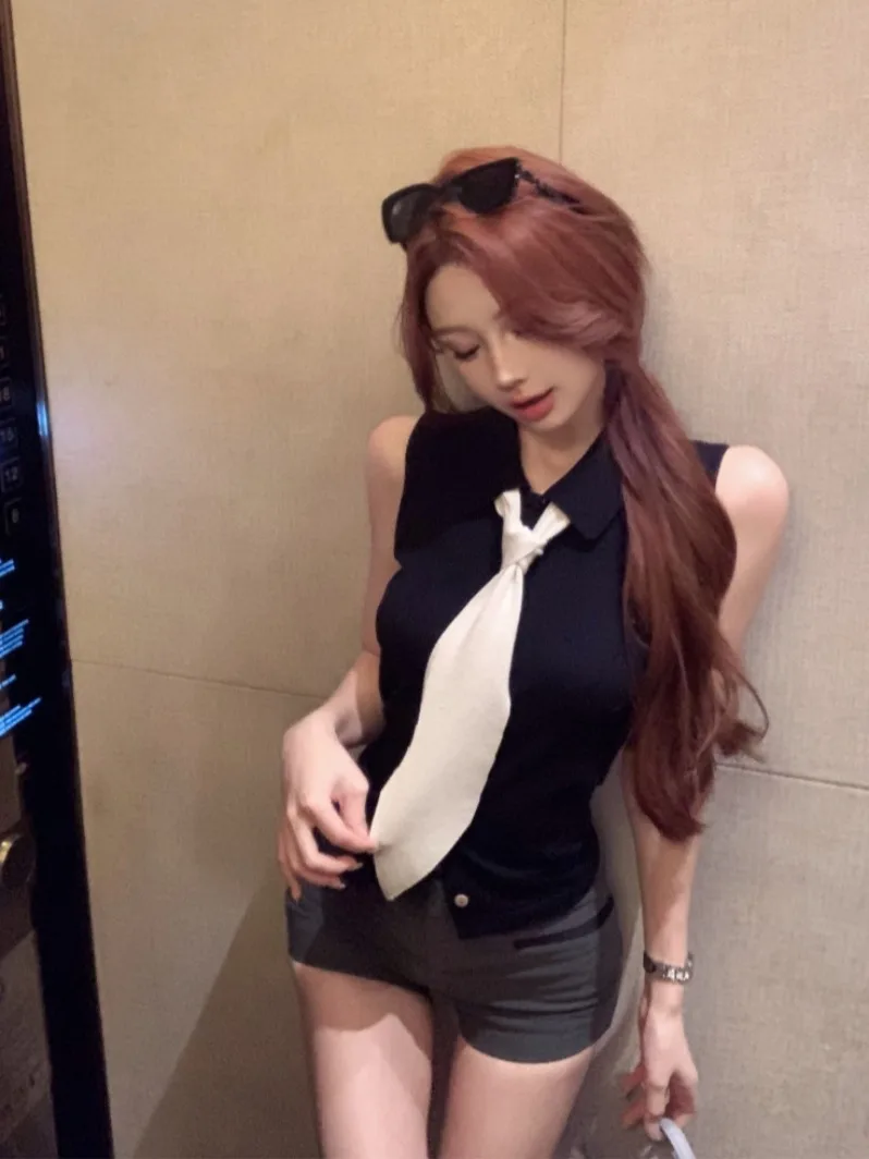 

Белый удобный вязаный женский летний новый вязаный топ, приятный для кожи, дышащий трикотаж с воротником-стойкой и воротником-стойкой