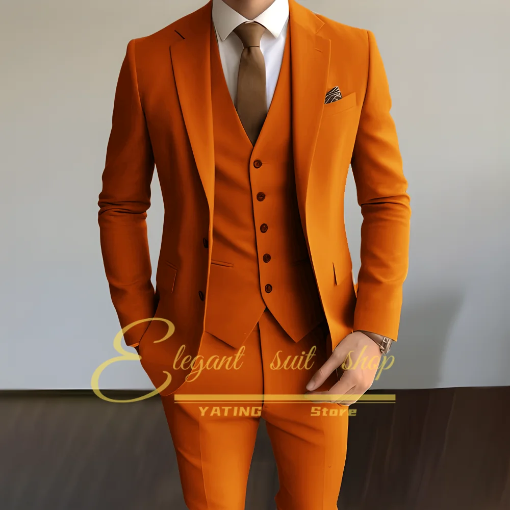 

Men Suit 2025 New Tuxedos Formal Single Breasted Groom Groomsman Prom Wedding Party 3 Piece Set