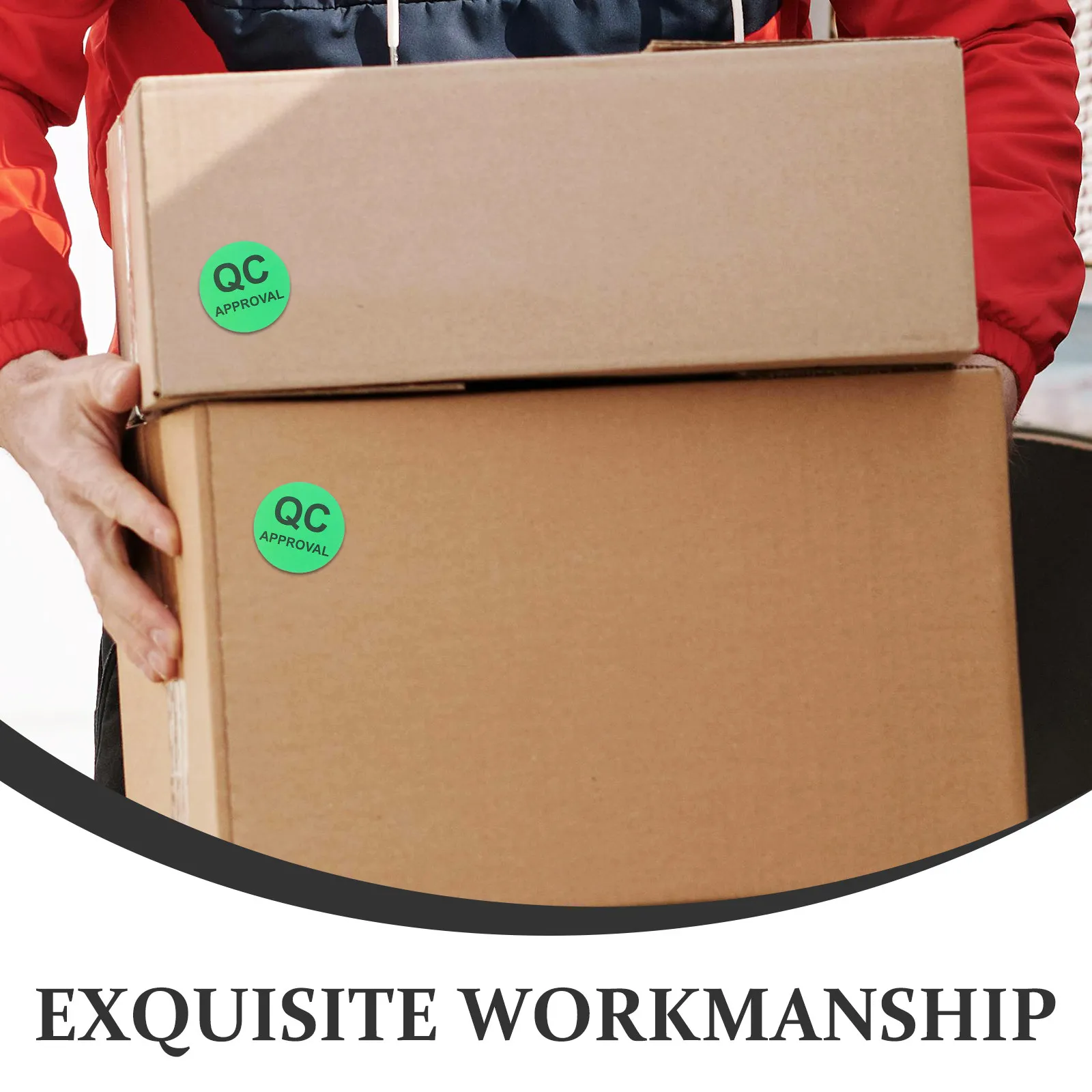 Round Qc Inspection Adhesive Labels Stickers 1 Roll for Quality Testing Status Labeling Strong Adhesion Clear Visibility
