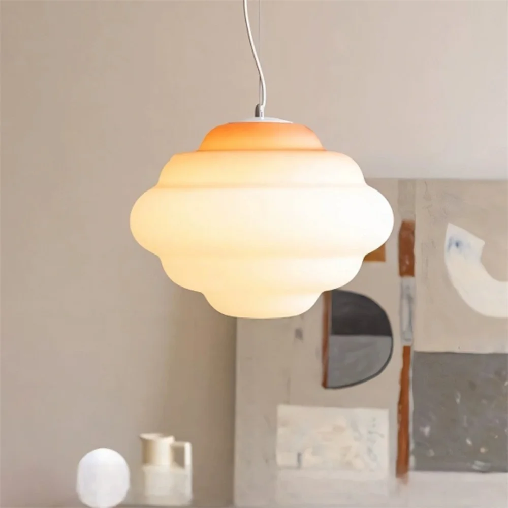 Nordic Ins Cream Style Glass Led Pendant Lights For Hotel Bedroom Living Room Kindergarten Home Decor