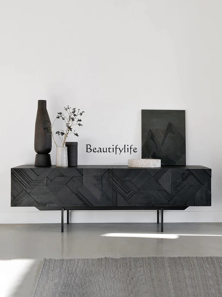 

pg45Nordic Retro Affordable Luxury Teak Patchwork Cabinet Living Room Mid-Ancient Industrial Style Solid Wood TV Stand