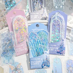 10 Sheets/bag PVC Bookmark Waterproof Gorgeous And Dreamy Castle Shell Light Theme Bookmark Students Read Labels Gift Decoration