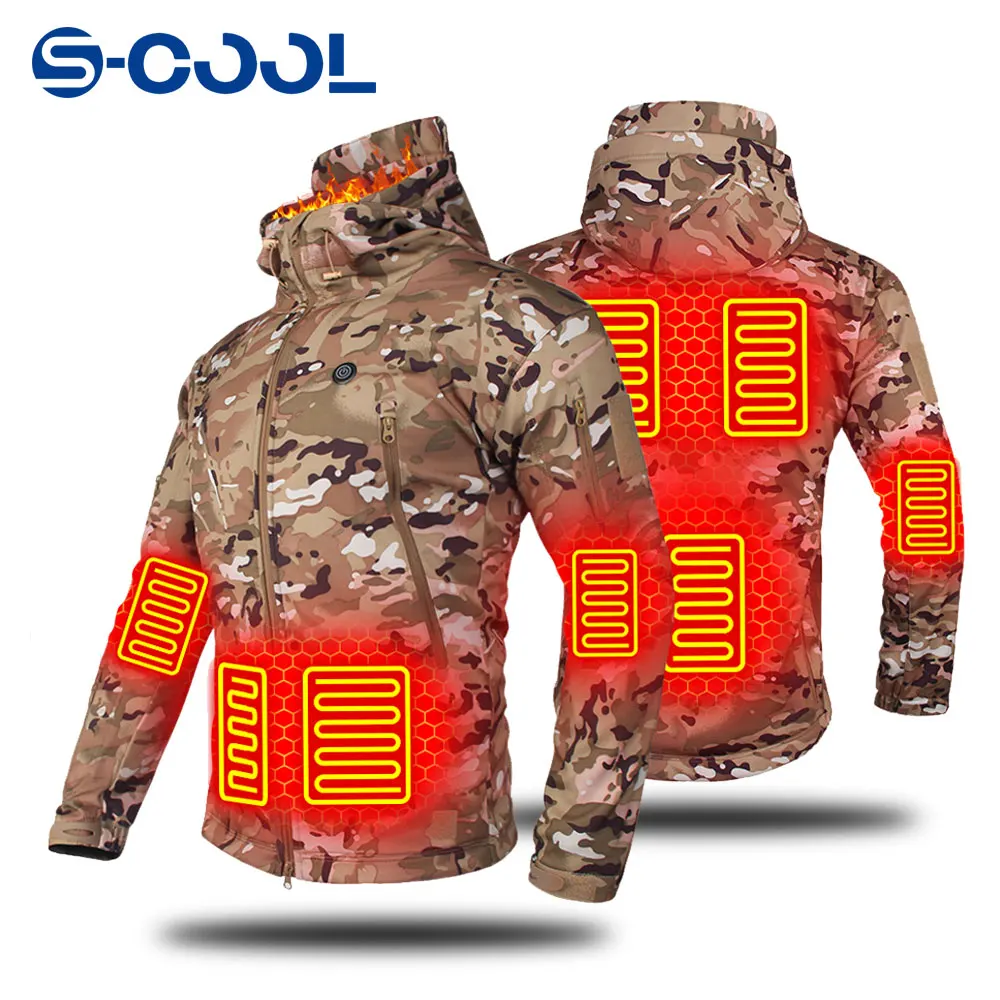 

Men's Heated Jacket Women Thermal Jacket Hooded Windbreaker Tactical Hunting Hiking Camping Winter Warm Clothing Fishing Skiing