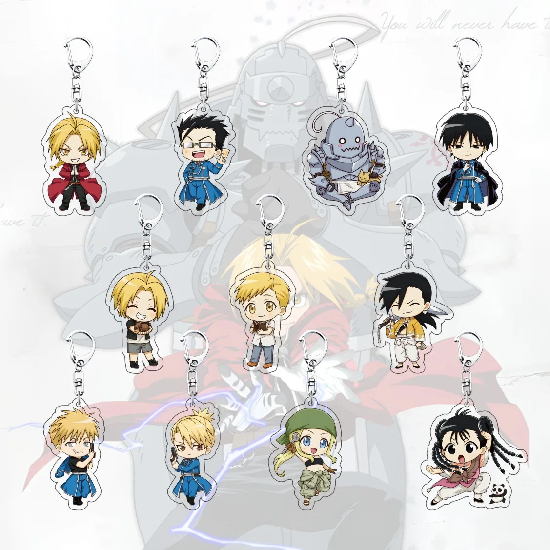 Llavero de Anime Fullmetal Alchemist de 6 cm con Personajes Lindos como Edward Roy y Alphonse Maes, Colgante para Mochila, Decoración para Llaves de Coche, Regalo para Fans