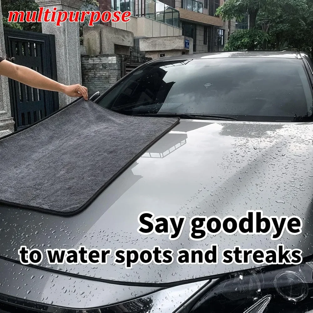Toalla de lavado de coches de microfibra, absorbente de doble cara, paño de limpieza y secado, accesorios de lavado, 1-6 uds.