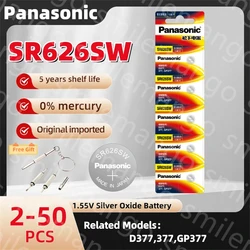 Panasonic1.55V AG4 Button Batteries 377 SR626 SR626SW Cell Coin Silver oxide battery 177 376 626A LR66 LR626 For Watch Toy Clock