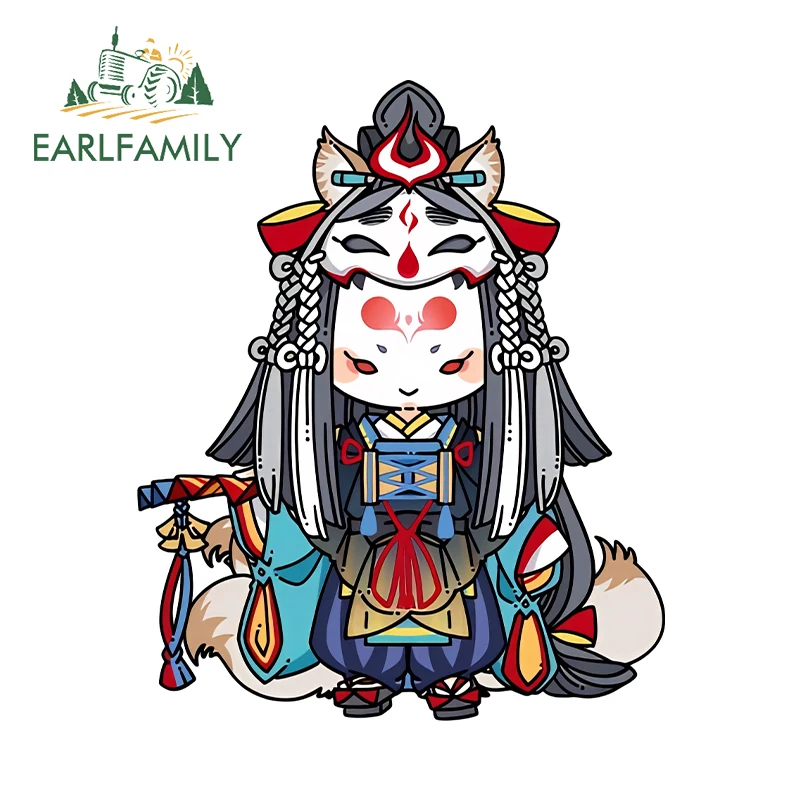 EARLFAMILY For Onmyoji Cartoon Car Stickers Creative Adorable Game Character Tuya Style Decals Scratch-Proof Car Accessories