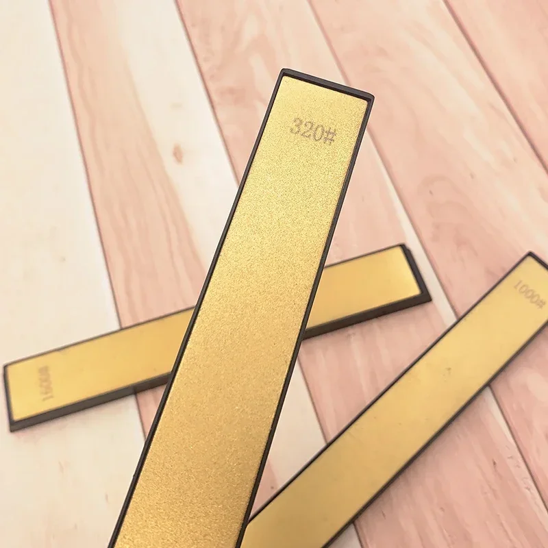 حجر شحذ ماسي احترافي ، براية زاوية ثابتة ، شفرة سكين مطبخ ، قضبان محمولة ، ذهبية ، حادة #6