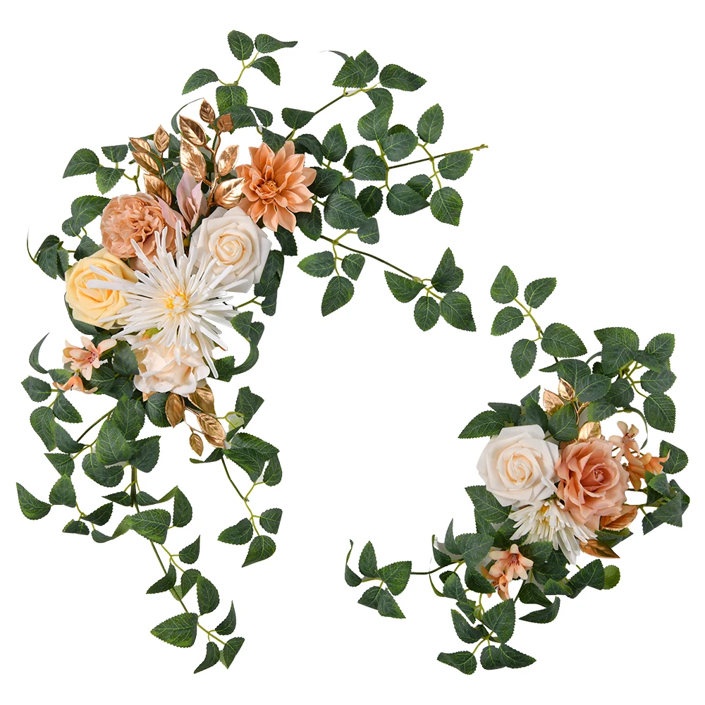 

2 шт., искусственный цветок цвета шампанского и розового цвета для свадьбы, приветственные знаки, цветочный славок, свадебный прием, церемония, знаки, декор