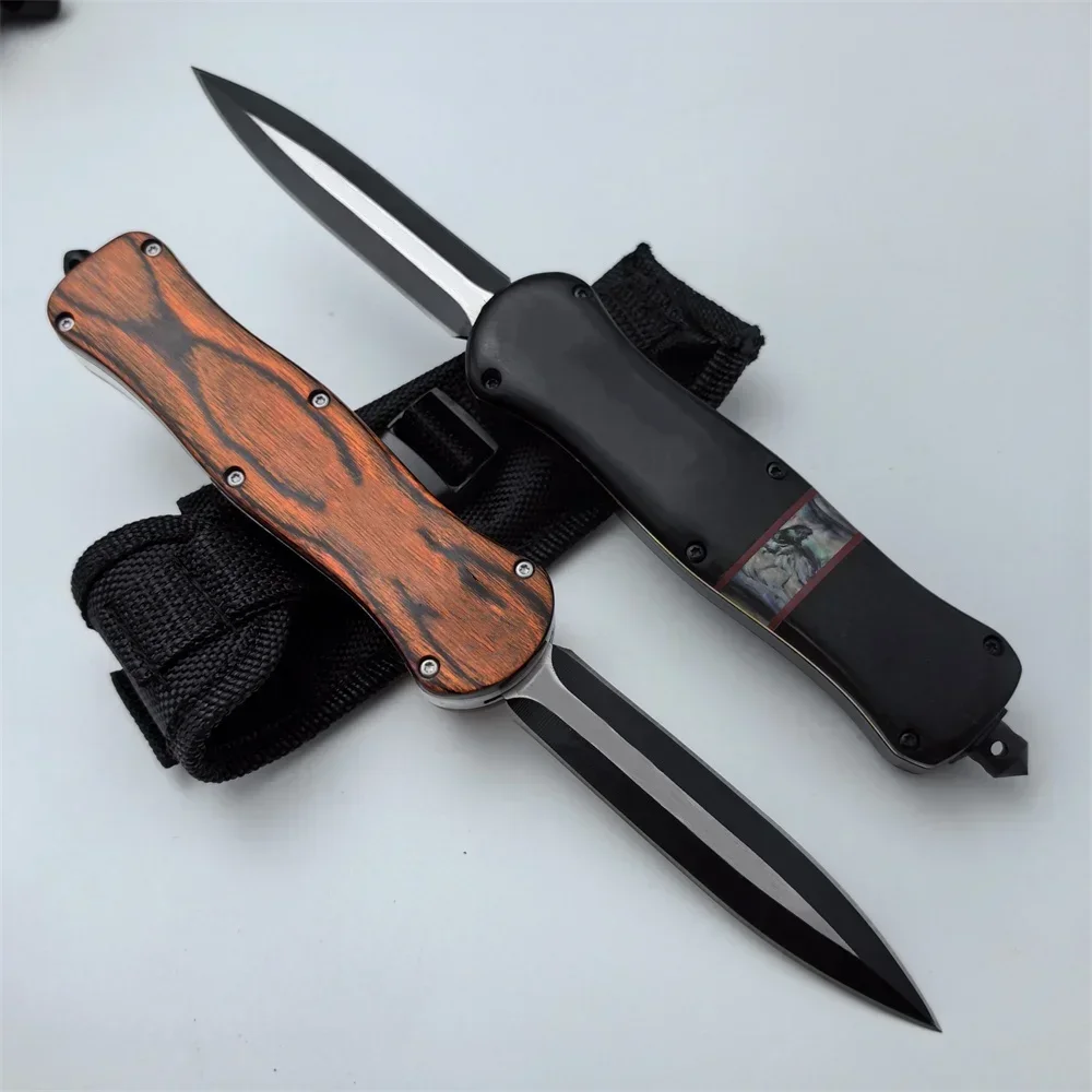 BM A019, A016 Tactical Hunting Pocket Portable Utility Knife Wood Handle Camping Self Defense Folding Blade Knife Multitools